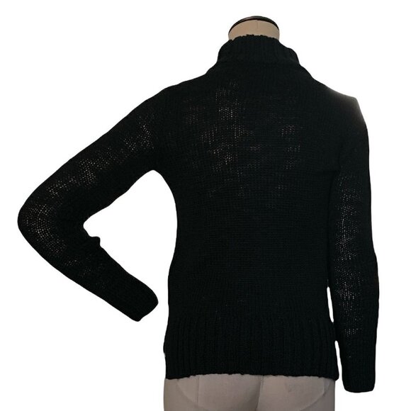 Hollister Abercrombie Wool Blend Mock Turtleneck Sweater XS Black Tribal #210D - Picture 4 of 9